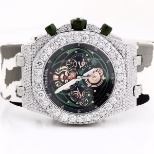 iced out AP moissanite watch rubber strap hip hop watch