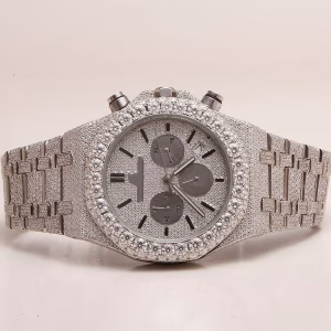 fully iced out AP moissanite diamond watch